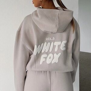White Fox hoodie in light grey #hoodie
